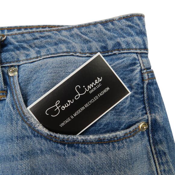 Good American Bombshell Frayed Shorts Button Fly High Rise Jean Shorts Size 10 - Picture 6 of 7
